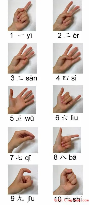 Chinese number gestures 中文数字手势